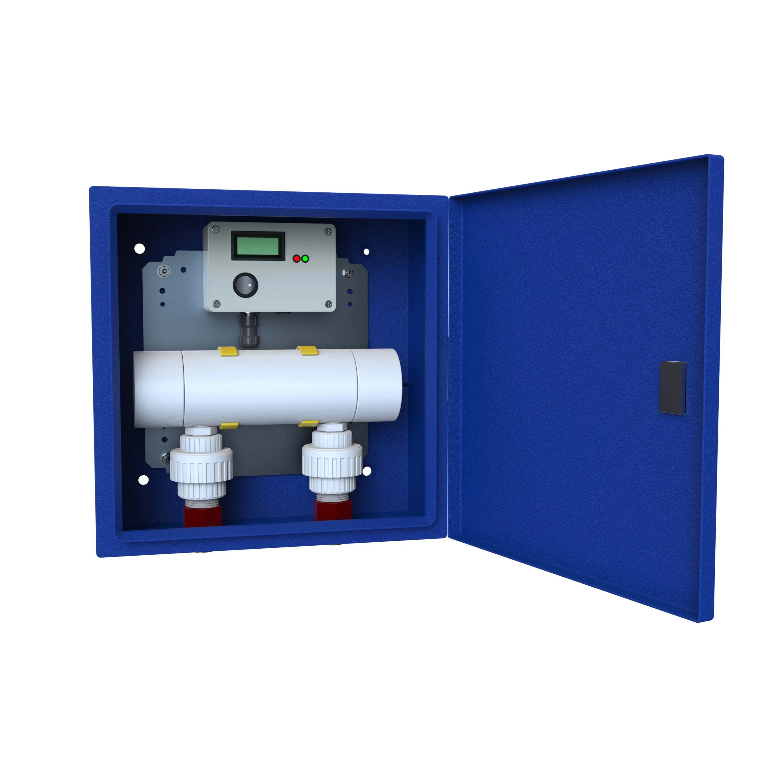 Arc-1 whole-home water system, open — electrolysis cell and controller visible inside